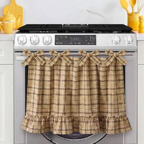 Ruffled Oven Skirt Oven Skirt Curtain for Door Farmhouse Oat Trim Gingham Kitchen Decor for Dishwashers Washing Machine Handmade in Saudi Arabia