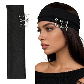Y2K Headband,Goth Headband for Street & Daily Wear Punk Headbands for Thin & Thick Hair Trendy Headbands for Festivals,Cosplay Rock Events in Saudi Arabia