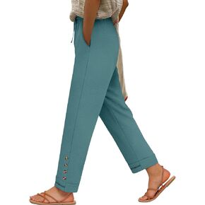ANRABESS Womens Casual Cropped Pants, Drawstring Elastic Waist Ankle Trousers, Comfy for Lounge Office, Versatile Daily Wear in Saudi Arabia