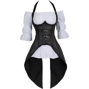 Corset Dress Plus Size Masquerade Gothic Brocade Lace Gothic Bustier Skirt Set Costume in Saudi Arabia