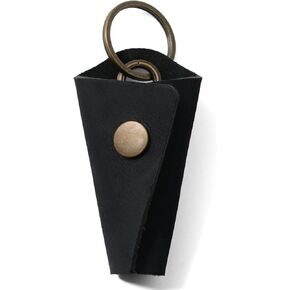 Handmade Crazy Horse Leather Wrap Keychain with Snap Closure, Key Ring Cover and Silencer Sleeve - Men's Key Organizer in Saudi Arabia