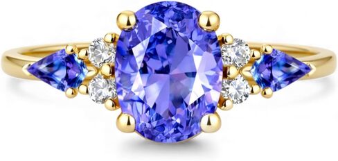 Vintage Prong Setting Tanzanite Solitaire Ring Solid 14k Yellow Gold Ring Vintage Oval Cut Tanzanite Engagement Ring Promise Bridal Ring Diamond Promise Ring BY ZENITHCRAFTSS in Kuwait