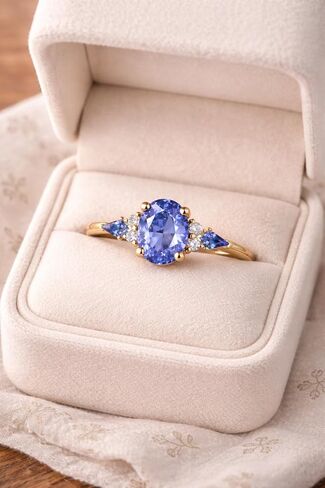 Vintage Prong Setting Tanzanite Solitaire Ring Solid 14k Yellow Gold Ring Vintage Oval Cut Tanzanite Engagement Ring Promise Bridal Ring Diamond Promise Ring BY ZENITHCRAFTSS in Kuwait