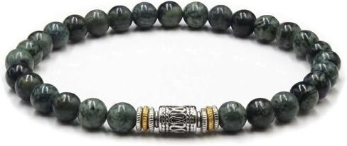 Kartini Studio Dark Green Jade Bracelet, Men's Jade Bracelet, Bead Jewelry for Man in Kuwait