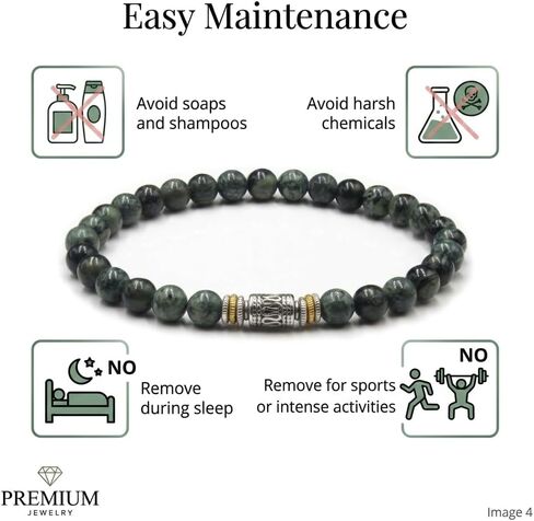 Kartini Studio Dark Green Jade Bracelet, Men's Jade Bracelet, Bead Jewelry for Man in Kuwait
