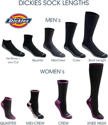 Dickies Men's Dri-tech Original Moisture Control Crew Socks, Available in M-xxl (6, 12, 18 Pairs) in Kuwait