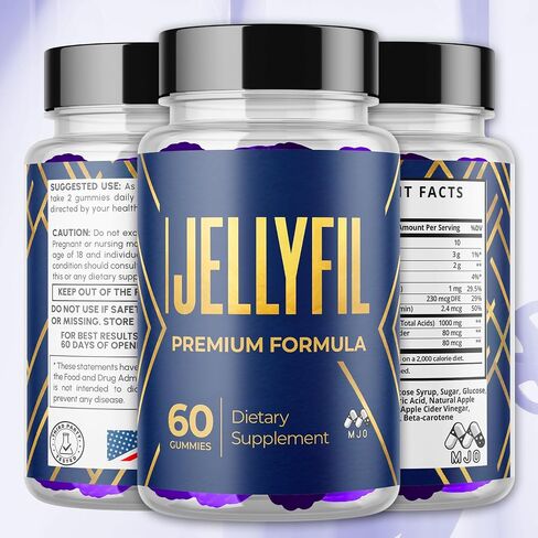 Jellyfil Gummies، علكات Jellyfil الرسمية مع جميع المكونات الطبيعية، تركيبة متقدمة مكملة للقوة القصوى مع دعم نمط الحياة الطبيعي النشط الذي يتميز بفيتامينات متعددة ممتازة (60 علكة) in Kuwait