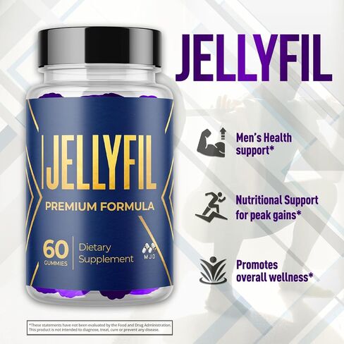 Jellyfil Gummies، علكات Jellyfil الرسمية مع جميع المكونات الطبيعية، تركيبة متقدمة مكملة للقوة القصوى مع دعم نمط الحياة الطبيعي النشط الذي يتميز بفيتامينات متعددة ممتازة (60 علكة) in Kuwait