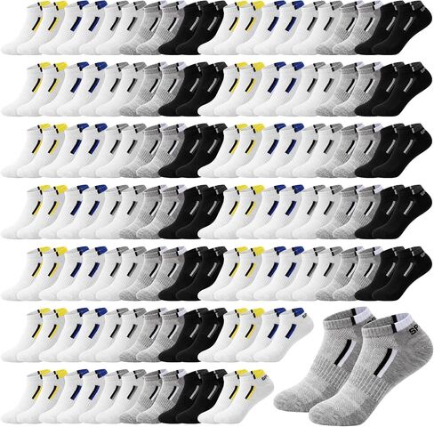 Mepase 100 Pairs Low Cut Ankle Socks Bulk for Men Women Breathable Athletic Socks No Show Unisex Moisture Wicking Quick Dry in Kuwait