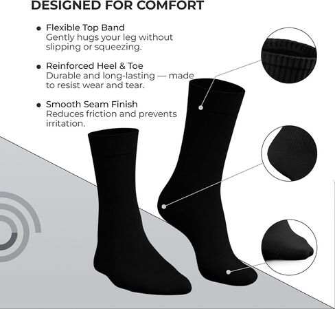 Men’s Long Silk Sock Liners Pack of 2 | So Skin-Friendly Silk Socks | Evening Wear | Comfortable & Breathable | Sock Liners for Men | Perfect for Layering | Wash Bag Included | Sizes 7-12 in Saudi Arabia