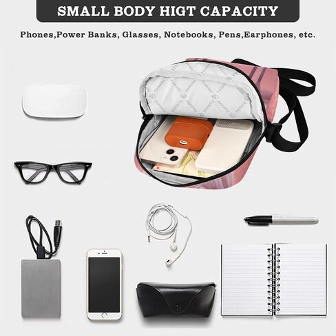 Loveing Flamingo Sling Bag Small Crossbody Purse with Adjustable Strap 6.6×2.5×9.4 IN in Saudi Arabia