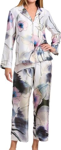 Natori Women's Natori Women's .95hiyaku Printed Charmeuse Notch Pj Set, W76041, Multi, XL in Kuwait
