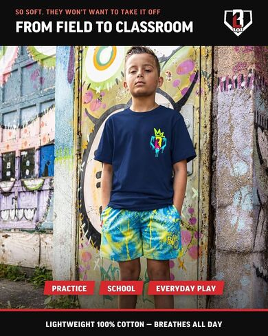 Baseball Lifestyle 101 Graffiti Crown Youth Tee - Navy, Youth Sizes S-XL in Saudi Arabia