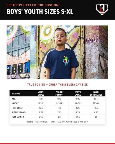 Baseball Lifestyle 101 Graffiti Crown Youth Tee - Navy, Youth Sizes S-XL in Saudi Arabia