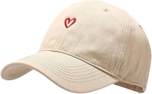 YuMENo Trendy Heart Baseball Cap for Women Men Classic Cotton Low Profile Adjustable Unconstructed Dad Hat in Saudi Arabia