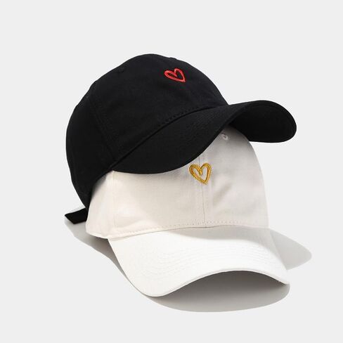 YuMENo Trendy Heart Baseball Cap for Women Men Classic Cotton Low Profile Adjustable Unconstructed Dad Hat in Saudi Arabia