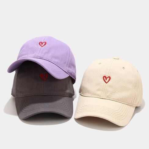 YuMENo Trendy Heart Baseball Cap for Women Men Classic Cotton Low Profile Adjustable Unconstructed Dad Hat in Saudi Arabia