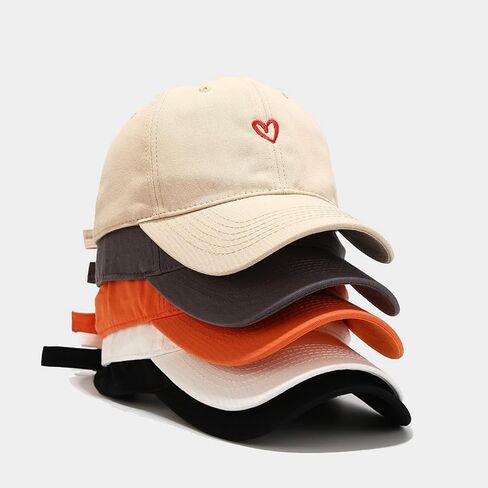 YuMENo Trendy Heart Baseball Cap for Women Men Classic Cotton Low Profile Adjustable Unconstructed Dad Hat in Saudi Arabia