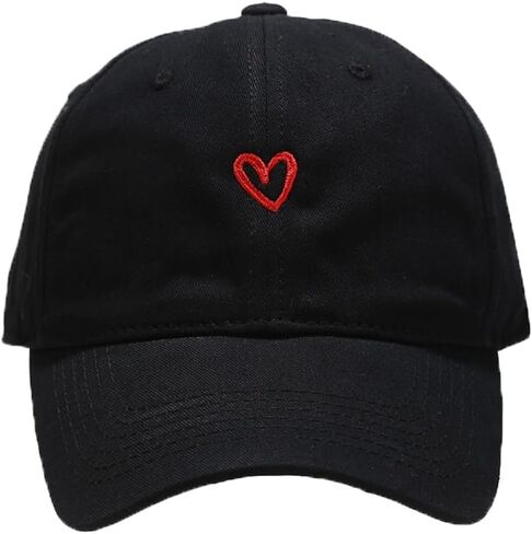 YuMENo Trendy Heart Baseball Cap for Women Men Classic Cotton Low Profile Adjustable Unconstructed Dad Hat in Saudi Arabia