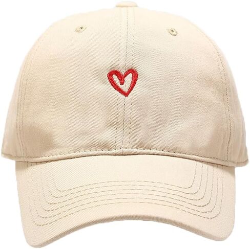 YuMENo Trendy Heart Baseball Cap for Women Men Classic Cotton Low Profile Adjustable Unconstructed Dad Hat in Saudi Arabia