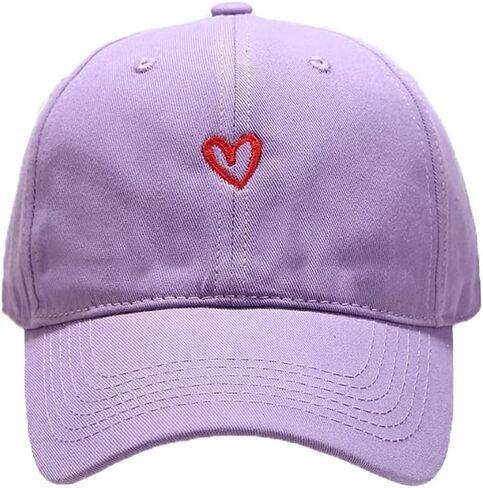 YuMENo Trendy Heart Baseball Cap for Women Men Classic Cotton Low Profile Adjustable Unconstructed Dad Hat in Saudi Arabia