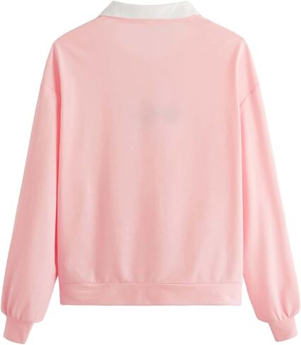 Women's Contrast Collar Strawberry Embroidery Sweatshirt in Kuwait