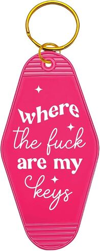 Funny Keychain Key Tag, Where The Fuck Are My Keys, Retro Motel Hotel Key Ring Gifts for Friends Family in Saudi Arabia