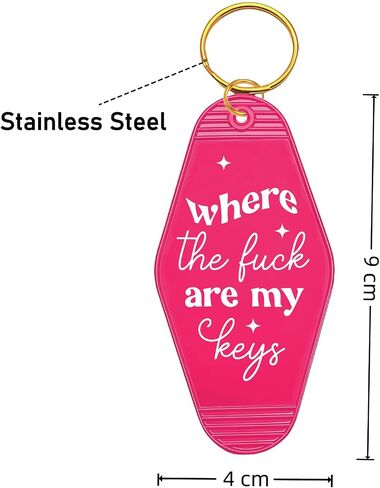 Funny Keychain Key Tag, Where The Fuck Are My Keys, Retro Motel Hotel Key Ring Gifts for Friends Family in Saudi Arabia