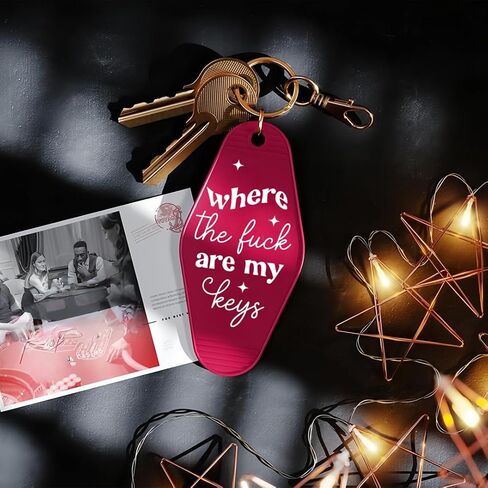 Funny Keychain Key Tag, Where The Fuck Are My Keys, Retro Motel Hotel Key Ring Gifts for Friends Family in Saudi Arabia