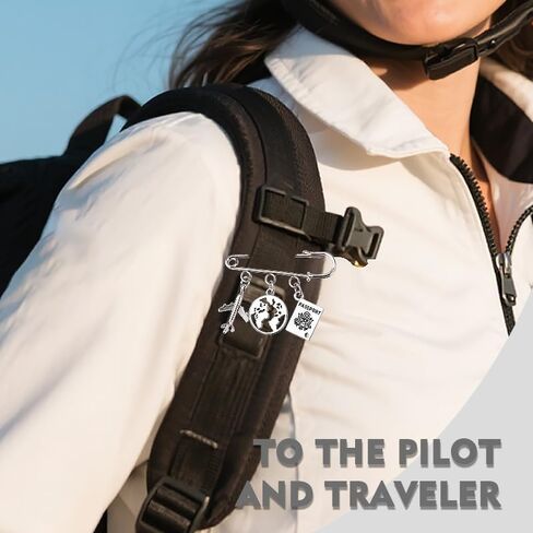 Travel Safety Pin Brooch for Traveller Pilot Adventurer Passport Airplane Pendant Lapel Pins Flight Accessories Stuff Earth Charm Brooch Bag Purse Pin for Travel Lovers Flight Attendant Gift in Saudi Arabia