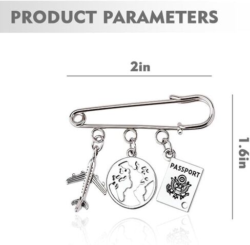 Travel Safety Pin Brooch for Traveller Pilot Adventurer Passport Airplane Pendant Lapel Pins Flight Accessories Stuff Earth Charm Brooch Bag Purse Pin for Travel Lovers Flight Attendant Gift in Saudi Arabia