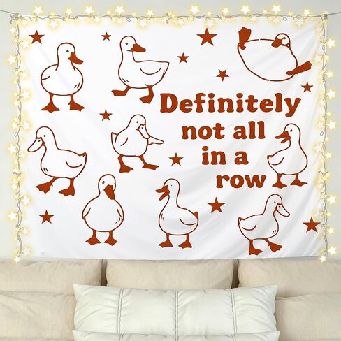 KBRCT Funny Duck Mental Health Tapestry, Duck Gifts for Women Wall Tapestry for Bedroom, Definitely Not All in a Row Farm Animals Wall Hanging Decor for Home Bedroom Living Room, 50x60 Inch in Saudi Arabia