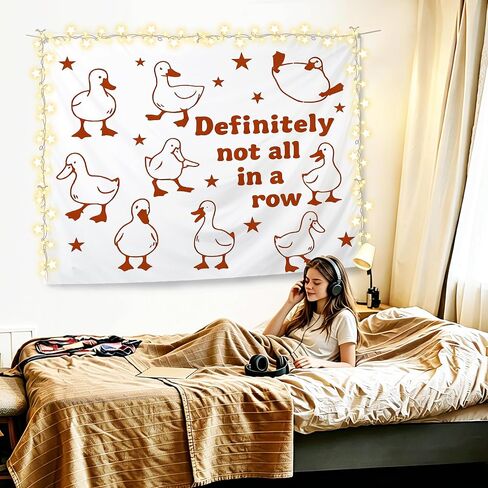 KBRCT Funny Duck Mental Health Tapestry, Duck Gifts for Women Wall Tapestry for Bedroom, Definitely Not All in a Row Farm Animals Wall Hanging Decor for Home Bedroom Living Room, 50x60 Inch in Saudi Arabia
