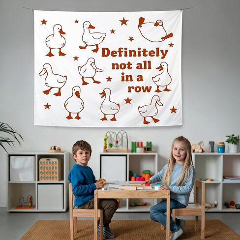 KBRCT Funny Duck Mental Health Tapestry, Duck Gifts for Women Wall Tapestry for Bedroom, Definitely Not All in a Row Farm Animals Wall Hanging Decor for Home Bedroom Living Room, 50x60 Inch in Saudi Arabia