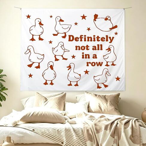 KBRCT Funny Duck Mental Health Tapestry, Duck Gifts for Women Wall Tapestry for Bedroom, Definitely Not All in a Row Farm Animals Wall Hanging Decor for Home Bedroom Living Room, 50x60 Inch in Saudi Arabia