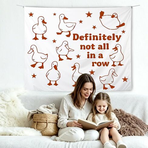 KBRCT Funny Duck Mental Health Tapestry, Duck Gifts for Women Wall Tapestry for Bedroom, Definitely Not All in a Row Farm Animals Wall Hanging Decor for Home Bedroom Living Room, 50x60 Inch in Saudi Arabia