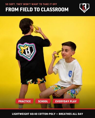 Baseball Lifestyle 101 Banana Tee for Boys - Tropical, Youth Sizes S-XL in Saudi Arabia