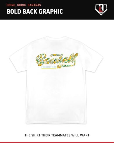 Baseball Lifestyle 101 Banana Tee for Boys - Tropical, Youth Sizes S-XL in Saudi Arabia