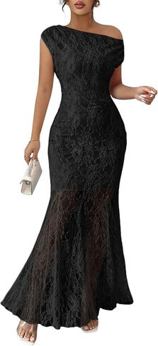 MITILLY Formal 2026 Summer Wedding Guest Dress for Women One Shoulder Bodycon Mesh Cocktail Maxi Dresses in Saudi Arabia