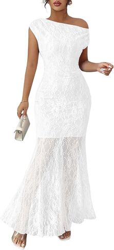 MITILLY Formal 2026 Summer Wedding Guest Dress for Women One Shoulder Bodycon Mesh Cocktail Maxi Dresses in Saudi Arabia