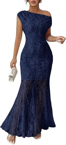 MITILLY Formal 2026 Summer Wedding Guest Dress for Women One Shoulder Bodycon Mesh Cocktail Maxi Dresses in Saudi Arabia