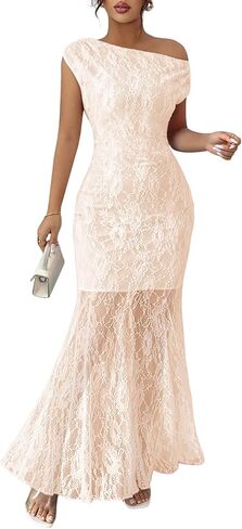MITILLY Formal 2026 Summer Wedding Guest Dress for Women One Shoulder Bodycon Mesh Cocktail Maxi Dresses in Saudi Arabia