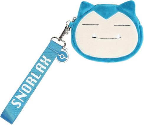 Pokemon Snorlax Plush Zip Around Coin Purse Key Chain Wristlet Pouch 5" With Rubber Charm in Saudi Arabia