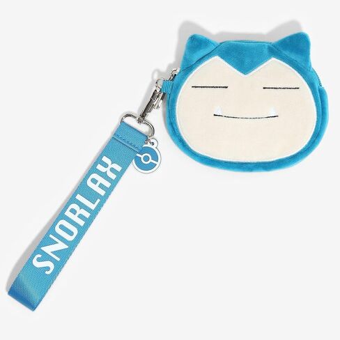 Pokemon Snorlax Plush Zip Around Coin Purse Key Chain Wristlet Pouch 5" With Rubber Charm in Saudi Arabia
