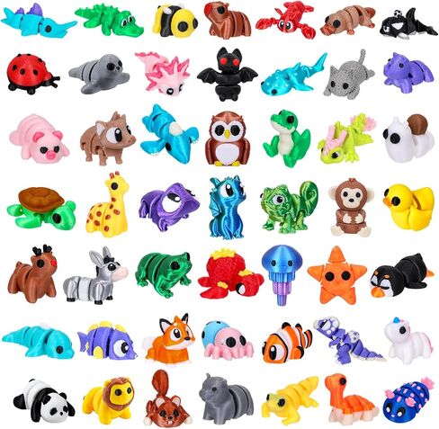 ywevyezc 25 Pcs 3D Printed Ocean Animals Set, Flexible Articulated Mini Sea Animal Figurines Fidget Toy Desk Pets, Ideal for Party Favors Birthday Gifts Office Desktop Home Decor in Saudi Arabia