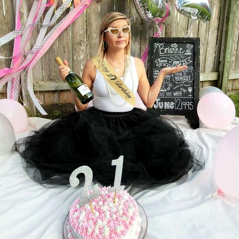 Chanaco 21st Birthday Decorations 21st Birthday Sash and Sunglasses Outfit for Women It’s My 21st Dress Accessories for Girls Gold Party Decorations Gifts Favor in Saudi Arabia