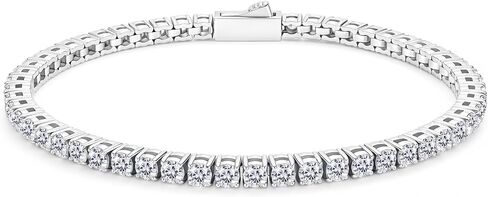 Moissanite Tennis Bracelet for Women Round Cut D-Color VVS1 Exquisite Jewelry with Gift Box Bracelet for Women/Men Ideal Gift for Birthday Mother's Day Wedding Valentines 6-7.5 Inch in Saudi Arabia