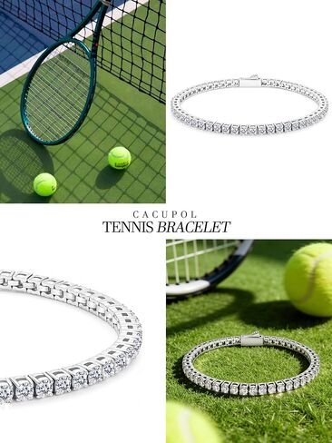 Moissanite Tennis Bracelet for Women Round Cut D-Color VVS1 Exquisite Jewelry with Gift Box Bracelet for Women/Men Ideal Gift for Birthday Mother's Day Wedding Valentines 6-7.5 Inch in Saudi Arabia