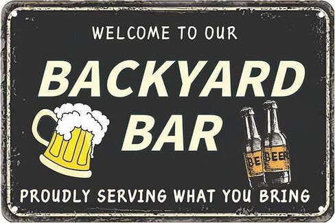 Funny Backyard Signs Outside Bar Decor Outdoor Pool Decor Outdoor Bar Signs Beer Sign Poop Deck Welcome To Our Backyard Bar in Saudi Arabia