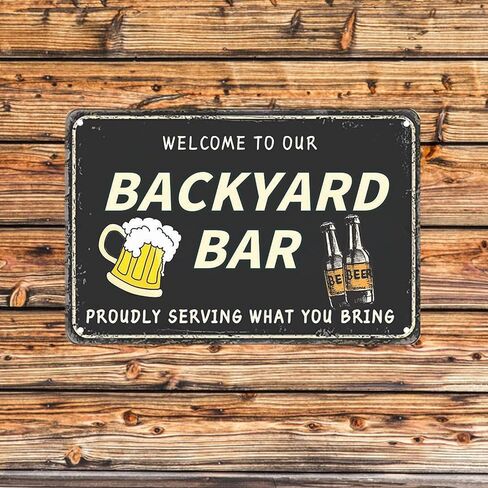 Funny Backyard Signs Outside Bar Decor Outdoor Pool Decor Outdoor Bar Signs Beer Sign Poop Deck Welcome To Our Backyard Bar in Saudi Arabia